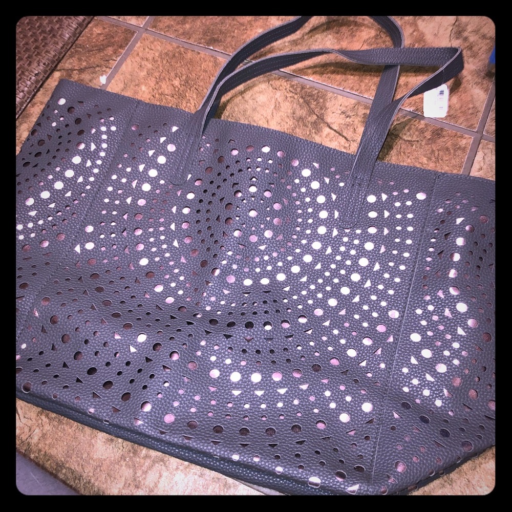 Bath and Body Works VIP Tote Bag metallic gray